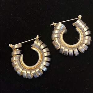 Vintage silver tone hoop earrings